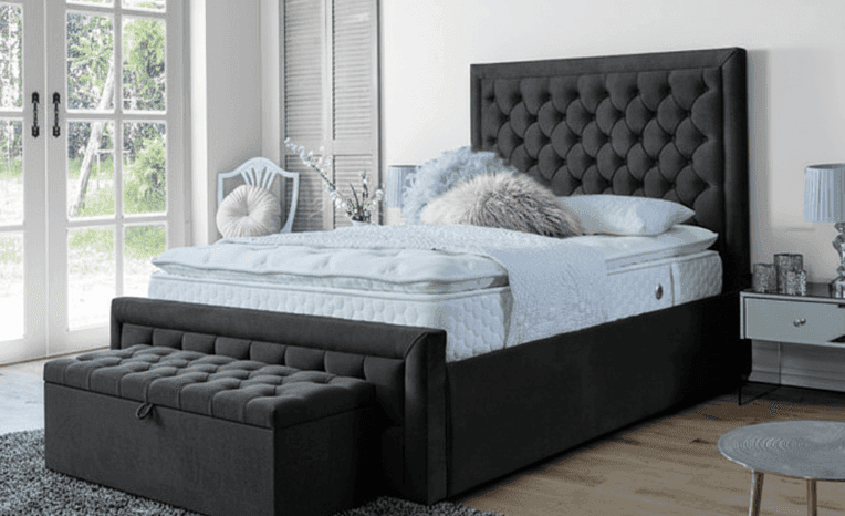 Vivienne Ottoman Bed UK - Side view of premium ottoman bed from Newcastle Beds UK